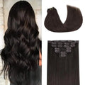 Clip-In Hair Extensions Real Human Hair Dark Brown Remy Extensions