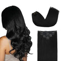 Googoo Blonde Clip-In Hair Extensions Remy Human Hair Ombre Hair Extensions Clip-In Hair Full Head Ombre Blonde Color 7PCS