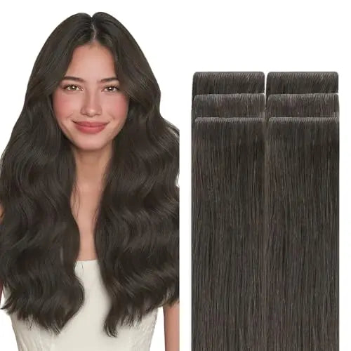 Invisi Edge Tape-In Hair Extensions Human Hair, Natural Look, 6Pcs