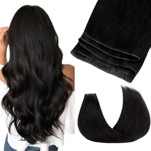 Genius Weft Hair Extensions Human Hair Invisible Blend Flat Weft