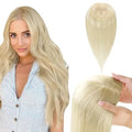 Human Hair Toppers for Women, Hairpiece for Thinning Hair, No Bangs Clip-In Hair Pieces, 6 * 6 inch Mono Top Base, Invisible 