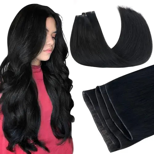 Genius Weft Hair Extensions Human Hair Invisible Blend Flat Weft