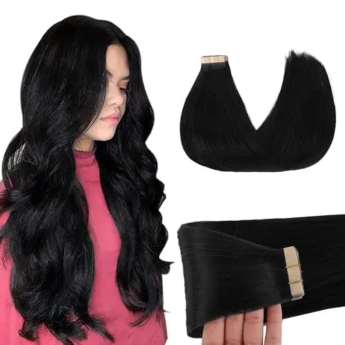 Tape-In Hair Extensions Human Hair 10" 20pcs #1C Mocha Brown