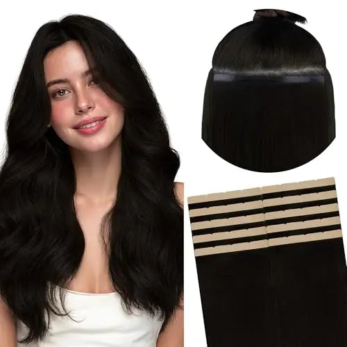 Tape-In Weft Hair Extensions, 8cm Wide Tape, 22inch 10pcs 50g