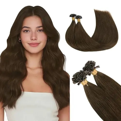 U Tip Hair Extensions, Hot Fusion Pre-Bonded Keratin 18inch 50g 50S