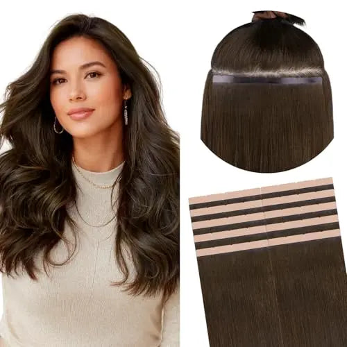 Tape-In Weft Hair Extensions, 8cm Wide Tape, 18inch 10pcs 50g