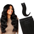 4Pcs Invisi Edge Clip Ins and 110g 7Pcs Invisi Edge Clip Ins Hair Extensions #1B-20in