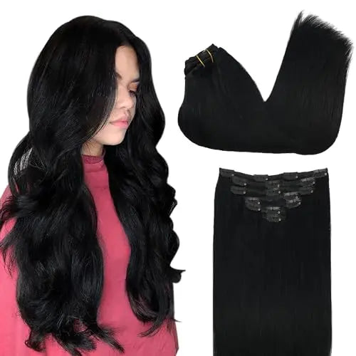 Clip-In Hair Extensions Real Human Hair, Remy Human Hair Extensions Clip ins for Women, Natural Human Hair