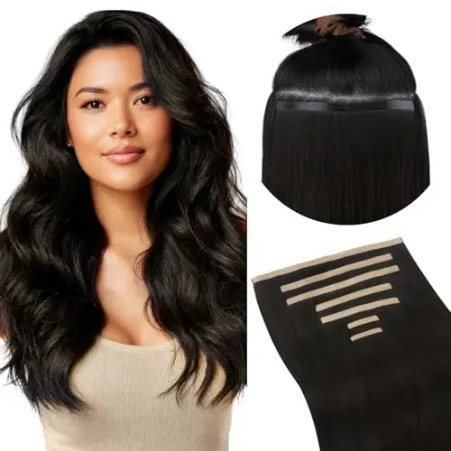 Tape-In Weft Hair Extensions, 8cm Wide Tape, 18inch 7pcs 110g