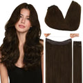 Wire Hair Extensions Human Hair, Adjustable Fish Line Hairpiece