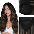 Genius Clip-In Hair Extensions Real Human Hair, Comfortable Soft PU