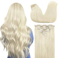 Clip-In Hair Extensions Real Human Hair, Remy Human Hair Extensions Clip ins for Women, Natural Human Hair, 18inch 120g 7Pcs,