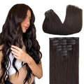 Clip-In Hair Extensions Real Human Hair, Remy Human Hair Extensions Clip ins for Women, Natural Human Hair, 24inch 120g 7Pcs,