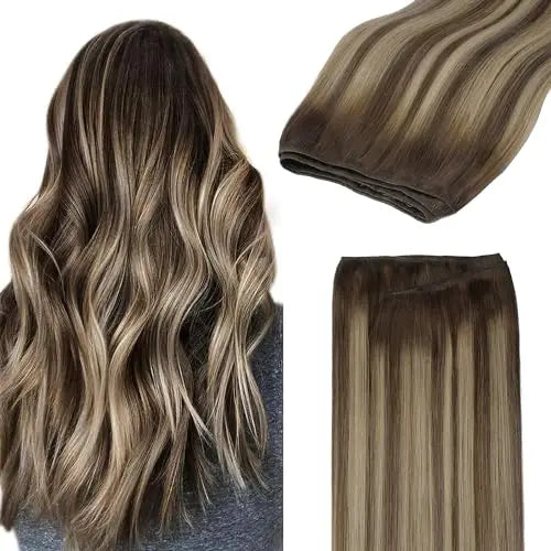 Sew In Hair Extensions Real Human Hair Thick, Add Volume 20In 130g