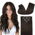 Clip-In Hair Extensions Real Human Hair, Remy Human Hair Extensions Clip ins for Women, Natural Human Hair, 12inch 85g 7Pcs, 