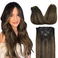 Clip-In Hair Extensions Real Human Hair, Remy Human Hair Extensions Clip ins for Women, Natural Human Hair, 18inch 120g 7Pcs,