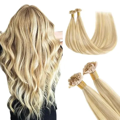 U Tip Hair Extensions, Hot Fusion Pre-Bonded Keratin 24inch 50g 50S