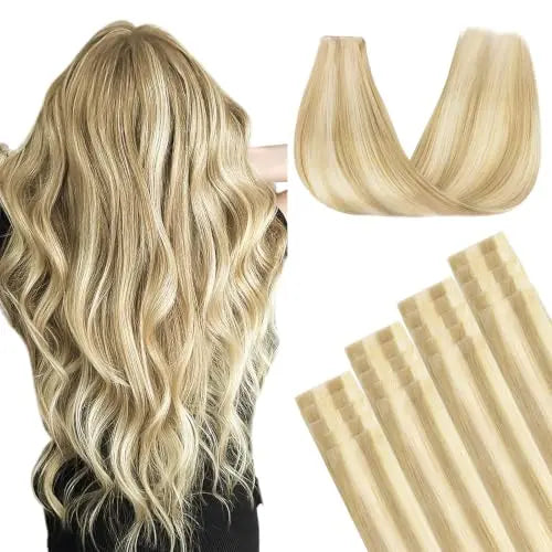 Invisi Edge Tape-In Hair Extensions Human Hair, Natural Look, 6Pcs