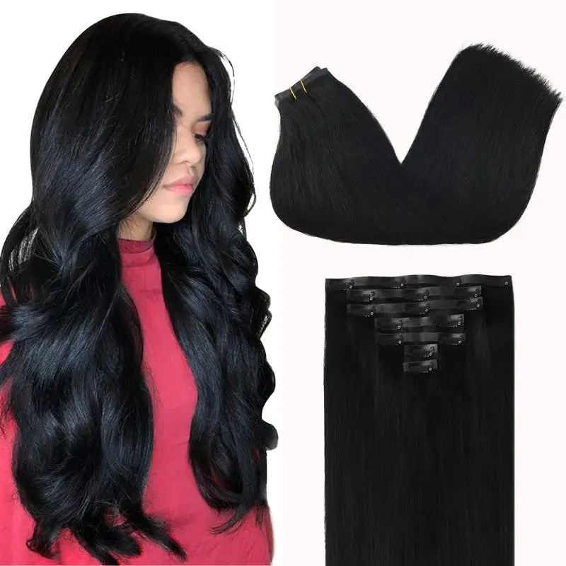 Seamless Clip-In Hair Extensions Real Human Hair Remy Extensions