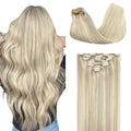 Clip-In Hair Extensions Real Human Hair, Remy Human Hair Extensions Clip ins for Women, Natural Human Hair, 22inch 120g 7Pcs,