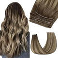 Genius Weft Hair Extensions Human Hair Invisible Blend Flat Weft