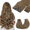 Clip-In Hair Extensions Real Human Hair, Remy Human Hair Extensions Clip ins for Women, Natural Human Hair, 20inch 150g 9Pcs,