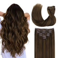 Clip-In Hair Extensions Real Human Hair, Remy Human Hair Extensions Clip ins for Women, Natural Human Hair, 20inch 120g 7Pcs,