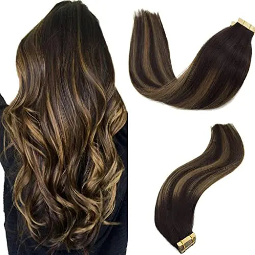 Tape-In Hair Extensions Human Hair 18" 50g 20pcs #2/6/2