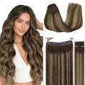 Wire Hair Extensions Human Hair, Adjustable Fish Line Hairpiece