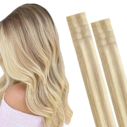 Invisi Edge Tape-In Hair Extensions Human Hair, Natural Look, 10Pcs