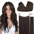 Wire Hair Extensions Human Hair, Adjustable Fish Line Hairpiece