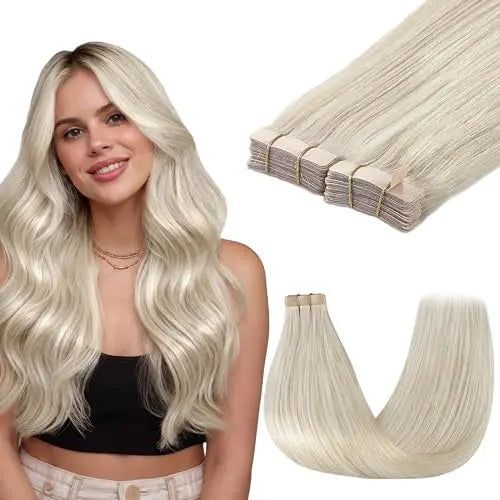 Tape-In Hair Extensions, 24inch 40pcs 100g, (T2/6) P2, Seamless Invisible, Silky Straight