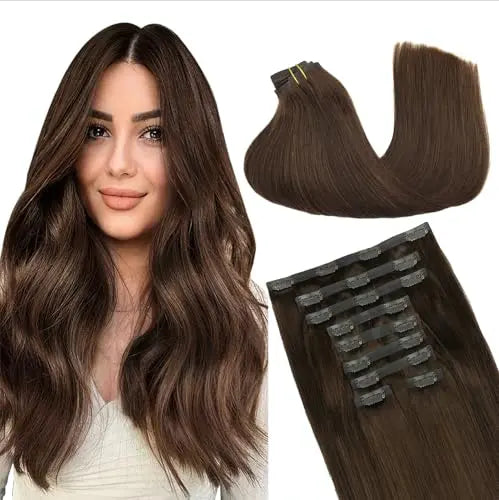 Seamless Clip-In Hair Extensions Real Human Hair Remy Extensions