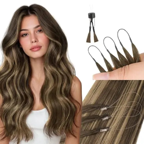Microlink Bead Hair Extensions, Comfortable Feather Invisible Tip