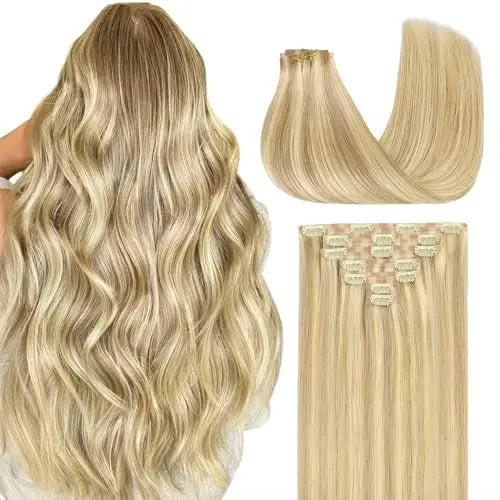 Seamless Clip-In Hair Extensions Real Human Hair Remy Extensions