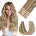 Tape-In Hair Extensions Human Hair 16" 10pcs #Blue