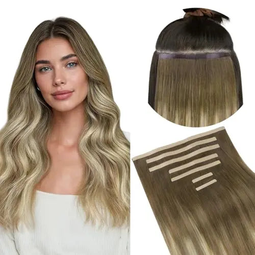 Tape-In Weft Hair Extensions, 8cm Wide Tape, 20inch 7pcs 130g