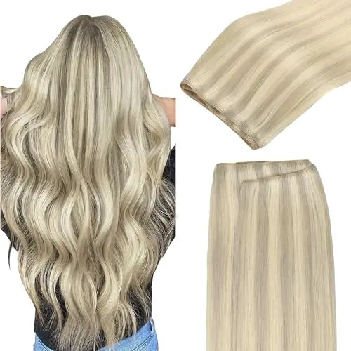 Sew In Hair Extensions Real Human Hair Thick, Add Volume 16In 120g