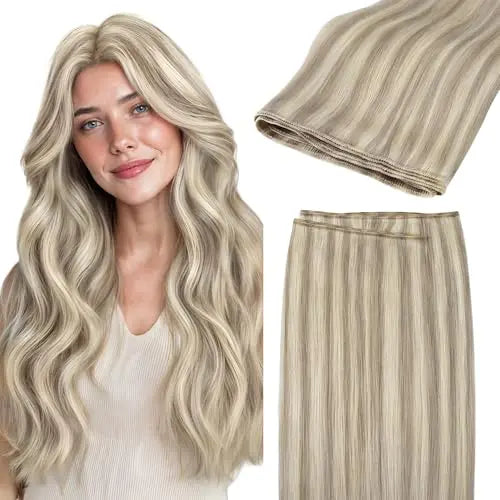 Sew In Hair Extensions Real Human Hair Thick, Add Volume 24In 120g