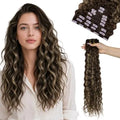 Curly Clip-In Hair Extensions Real Human Hair, 24 Inch 170g 7Pcs