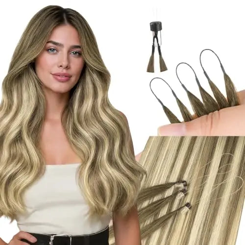 Microlink Bead Hair Extensions, Comfortable Feather Invisible Tip