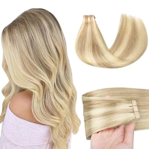 Tape-In Hair Extensions Human Hair 16" 50g 20pcs #18A/613A
