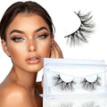 Mink Lashes, 3D Mink Eyelashes 18mm Natural Lashes for Women Individual Lashes Real Fake Eyelashes Siberian Hand Made Daily F