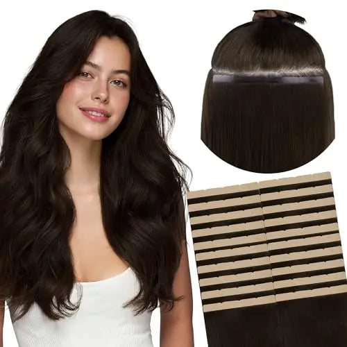 Tape-In Weft Hair Extensions, 8cm Wide Tape, 20inch 20pcs 100g