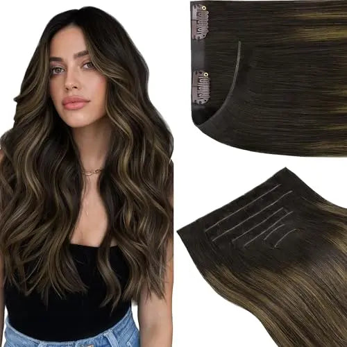 Genius Clip-In Hair Extensions Real Human Hair, Comfortable Soft PU