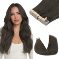 Tape-In Hair Extensions Human Hair 20" 40pcs #1C Mocha Brown