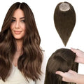 Human Hair Toppers for Women, Hairpiece for Thinning Hair, No Bangs Clip-In Hair Pieces, 5 * 5 inch Mono Top Base, Invisible 