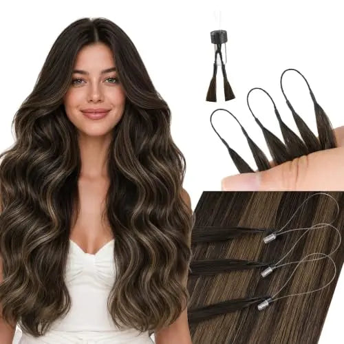 Microlink Bead Hair Extensions, Comfortable Feather Invisible Tip