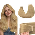 Tape-In Hair Extensions Human Hair 16" 20pcs #7 Bronde