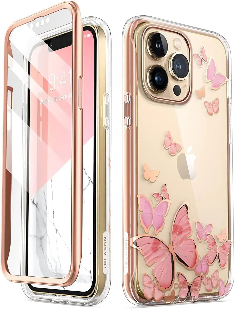 i-Blason for iPhone 13 Pro Case with Built-in Screen Protector, PinkFly My Store